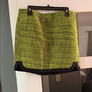 J. Crew Lime and Black Mini Skirt